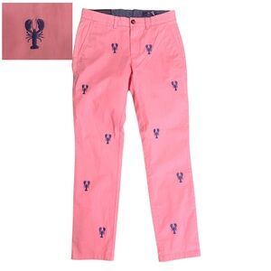 Vineyard Vines Pink Chinos Blue Lobster Embroidery SZ 30x32 Southern Charm NWT